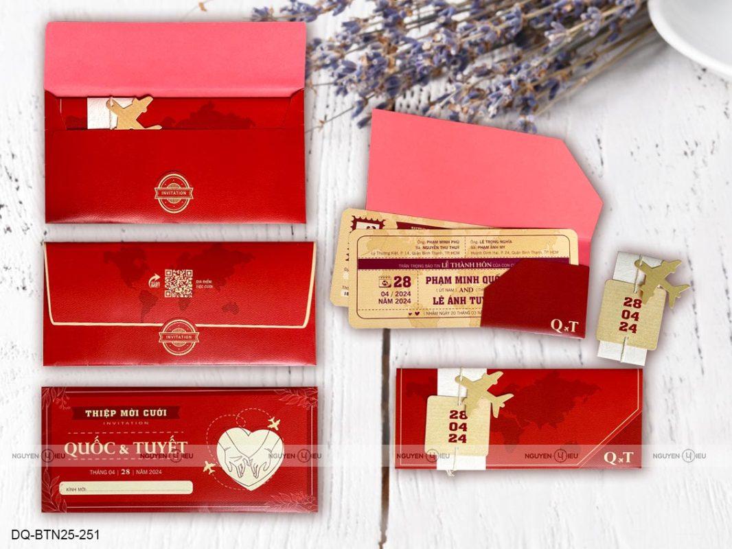 Thiệp cưới Hiếu Nguyễn - Thiệp Cưới Vé Máy Bay Tại Hiếu Nguyễn DQ BTN25 251